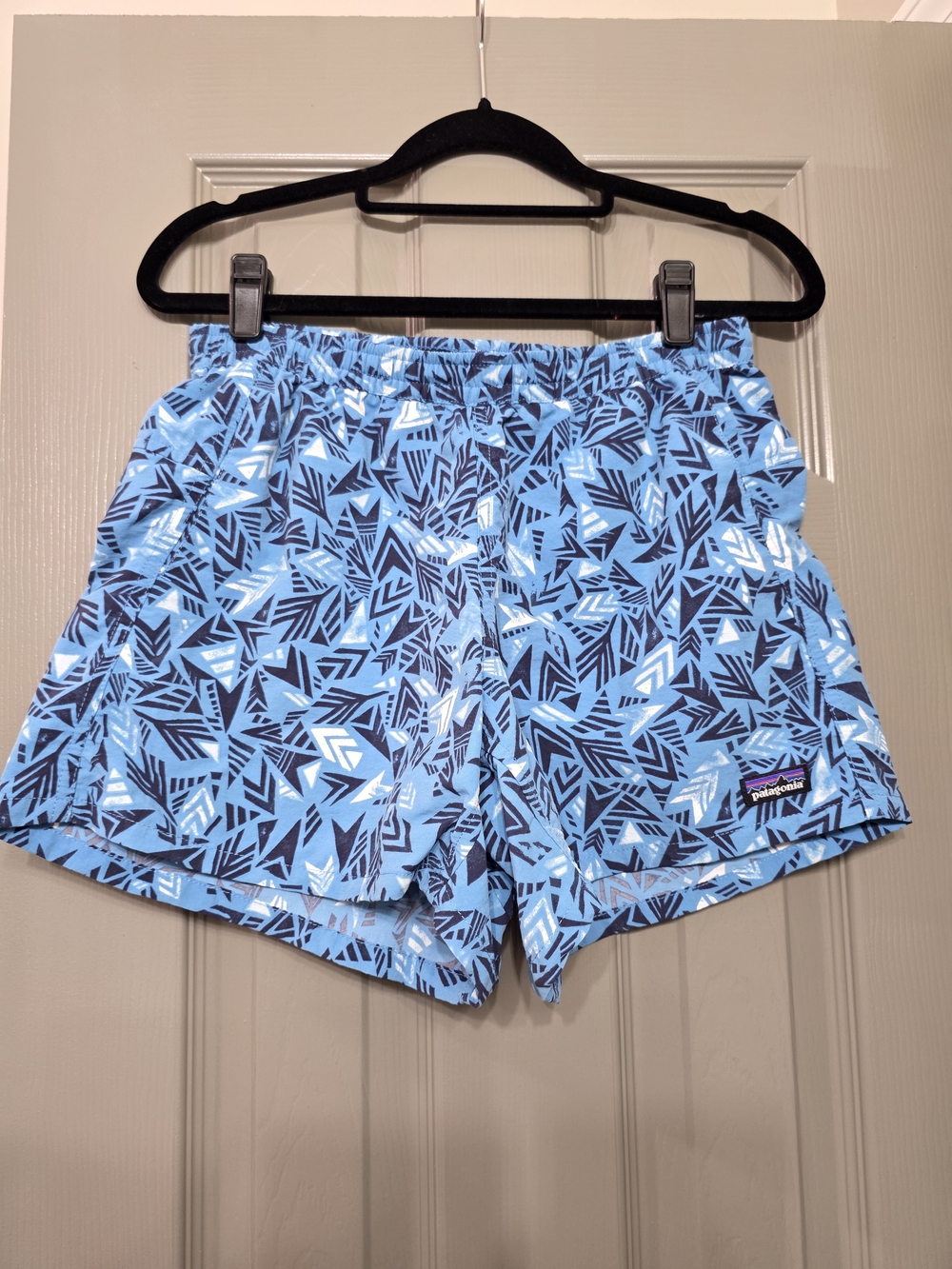 Womens Patagonia Baggies Blue Geometric Print